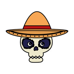 death day mask with mariachi hat
