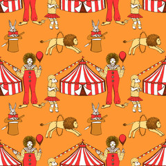 Sketch circus  in vintage style