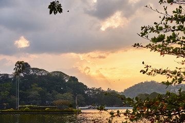 Stunning sunset overlooking the lake. 