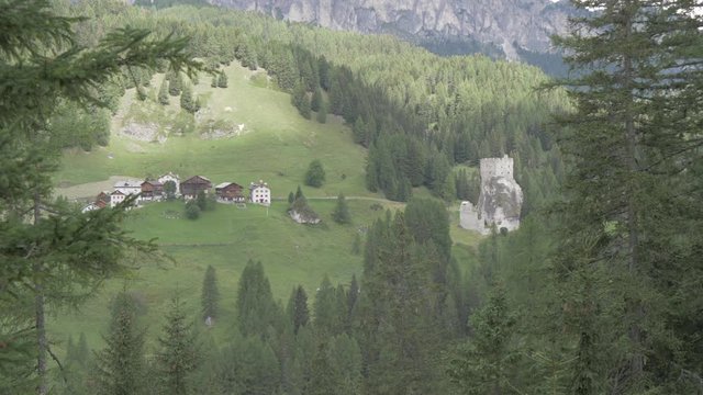 View of Castello di Andraz, Province of Bolzano, Dolomites, Italy, Europe
