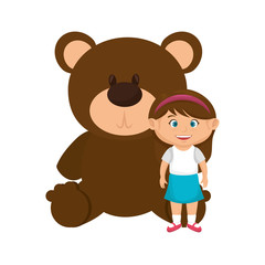 little girl with bear teddy