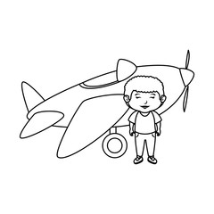 little boy with airplane toy