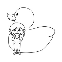 little girl with rubber ducky toy