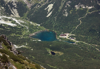 Chata pri Zelenom plese 1550m, view from Kezmarska kopa. High Tatras, Slovakia. © ffolas