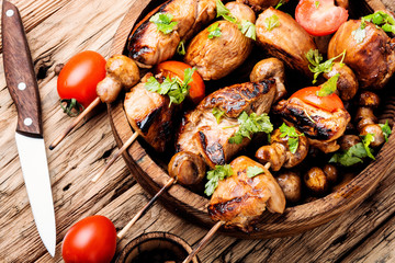 Grilled shish kebab or shashlik