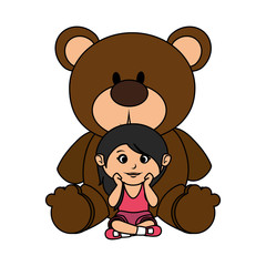 little girl with bear teddy