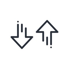 Up and down arrows. Linear vector icon on white background. © vektor67
