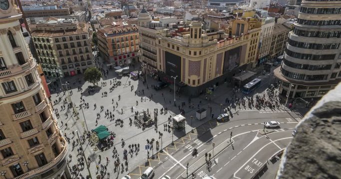 Plaza del Callao from elevated position, Madrid, Spain, Europe