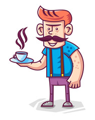 Modern man with cup - Vector