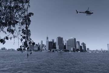 Besutiful view of Downotown Manhattan from Governors Island, NYC.