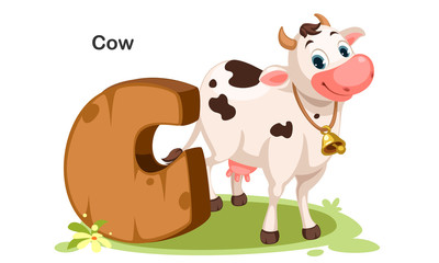 Obraz na płótnie Canvas C for Cow