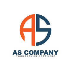 AS logo design vector template