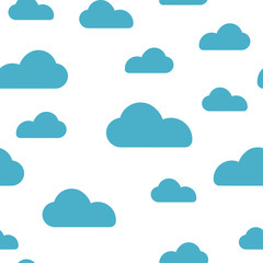 Blue cloud seamless pattern vector design baby art. Baby shower clouds , sky seamless pattern texture . - Vector