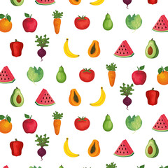 fresh fruits and vegetables pattern