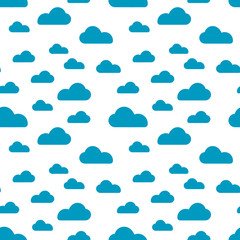 Blue cloud seamless pattern vector design baby art. Baby shower clouds , sky seamless pattern texture . - Vector