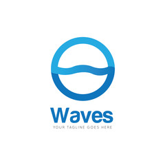 waves logo and icon vector illustration design template