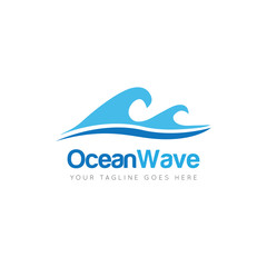 waves logo and icon vector illustration design template