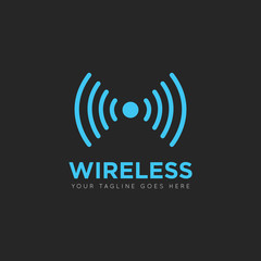 Wifi wireless internet signal logo and icon vector design template.