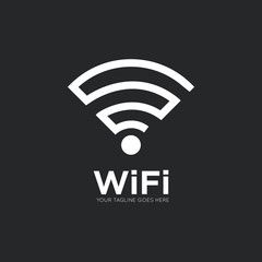 Wifi wireless internet signal logo and icon vector design template.