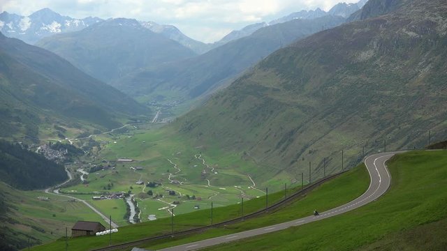 Oberalp Pass Road near Andermatt, Canton Uri, Switzerland, Europe