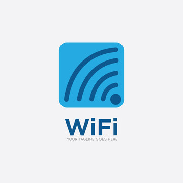 Wifi wireless internet signal logo and icon vector design template.