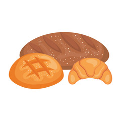 delicious breads set icons