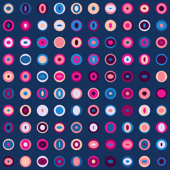 Abstract modern circles in vivid bright colors. Geometric seamless pattern. Background in minimal style. EPS10