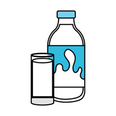 delicious milk bottle and glass