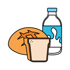 delicious milk bottle with bread