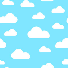 Blue cloud seamless pattern vector design baby art. Baby shower clouds , sky seamless pattern texture . - Vector
