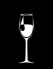 abstract a big white wineglass. isolated. vector