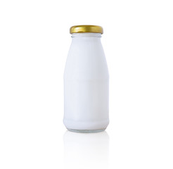 Milk bottle isolated on white background with clipping path