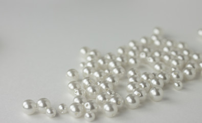 white pearl beads wedding background