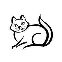 Abstract icon of a domestic cat.