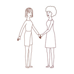 young women standing avatar character