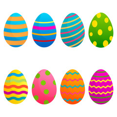 Easter eggs vector icons flat style on white background