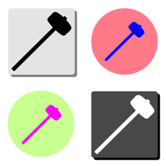 Sledge hammer. flat vector icon