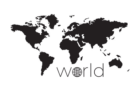 Vector World Map And World Word Logo