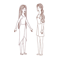 young women standing avatar character