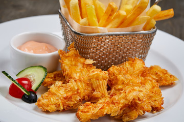 chicken nuggets with french fries