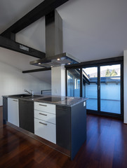 Interior of a modern kitchen in a old house