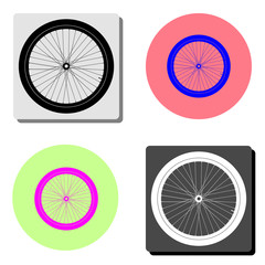 Fototapeta premium Bicycle Wheel. flat vector icon