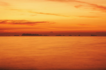 Sunset in Phangan, Thailand. Beautiful sea landscape