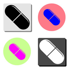 capsule medicine. flat vector icon