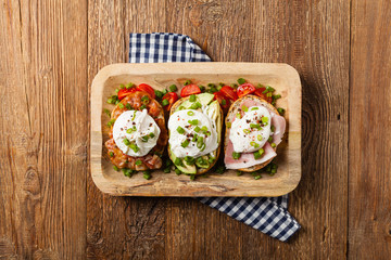 Sandwiches with a poached egg