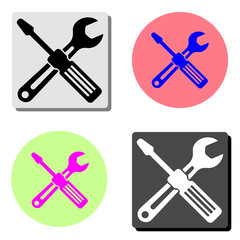 Pocket phillips screwdriver. flat vector icon