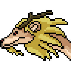 vector pixel art monster head