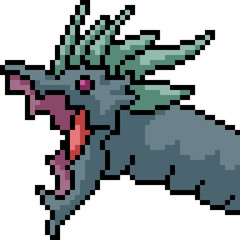 Obraz premium vector pixel art monster head