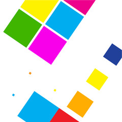  The abstract image of colored geometric squares.