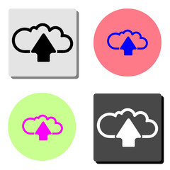 Cloud upload. flat vector icon